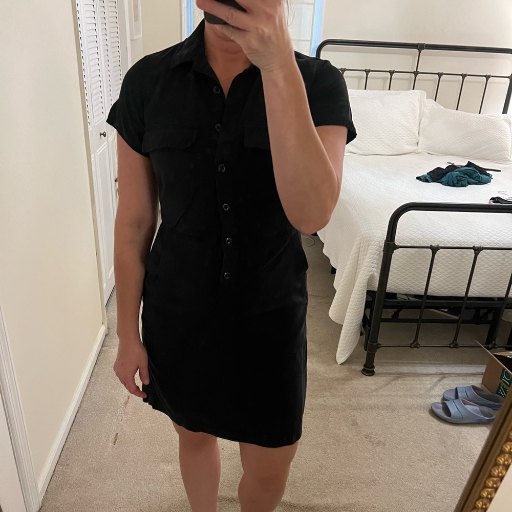 Elegant Black Short Sleeve Dress
